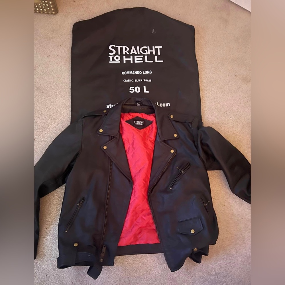 Straight to Hell REAL leather biker jacket